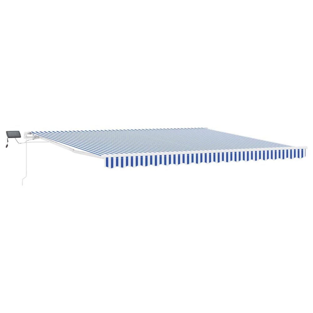 Auvent rétractable bleu et blanc 450 × 300 cm