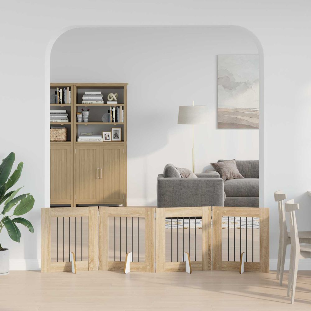 Barrière pliable chien bois d'ingénierie intérieur configuration 241cm chêne sonoma