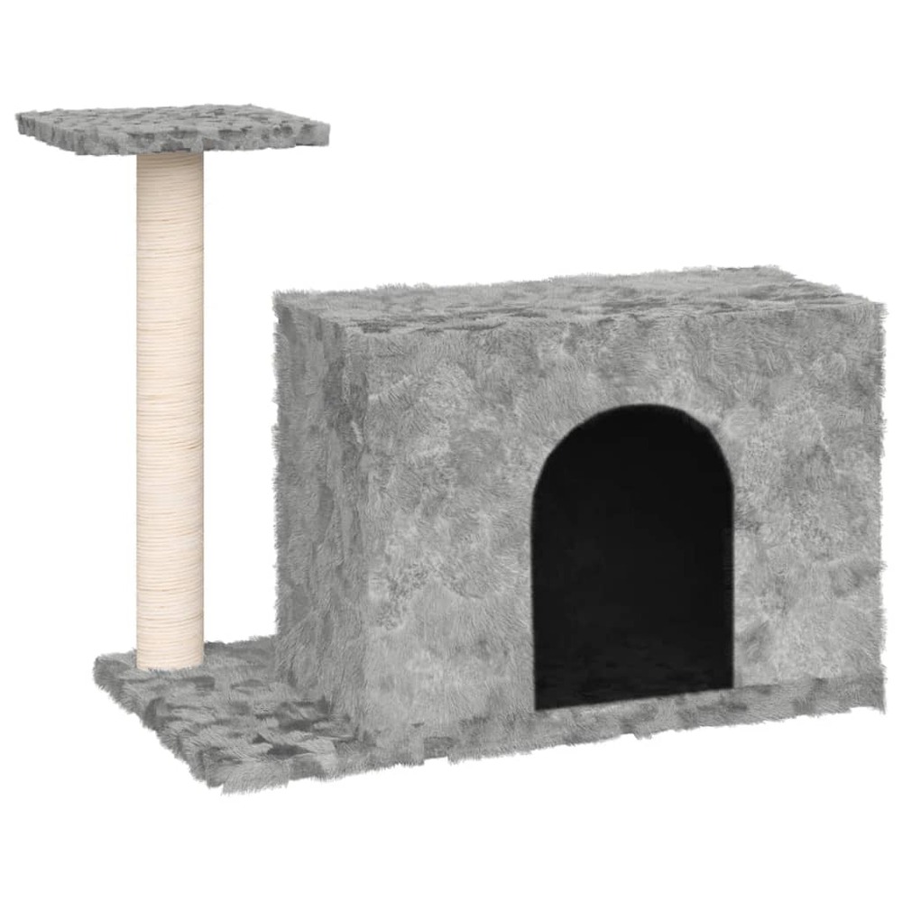 Arbre à chat meuble tour grimper jouet grattage grattoir escalade plateforme avec griffoir en sisal clair 51 cm gris 02_00224