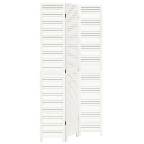 Cloison de séparation 3 panneaux blanc bois de paulownia massif