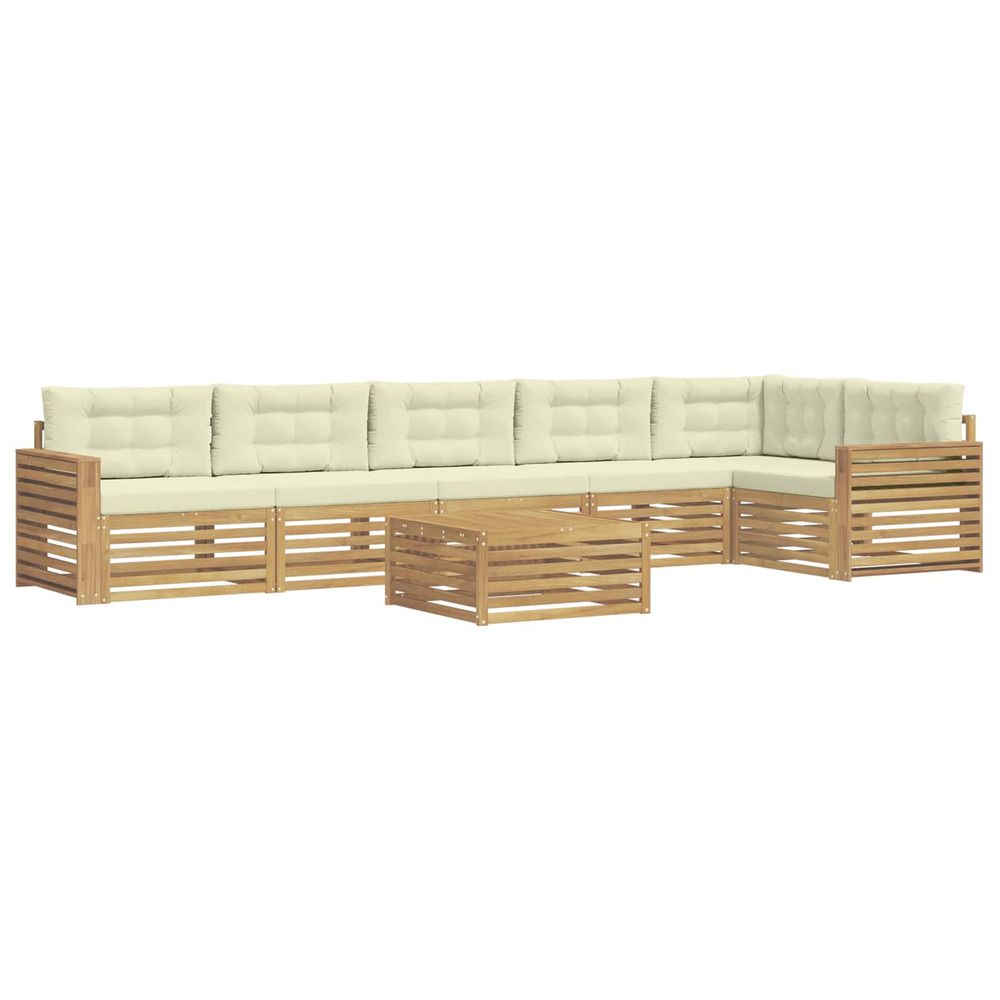 Ensemble de canapés d'extérieur 7 pc blanc et crème polyester