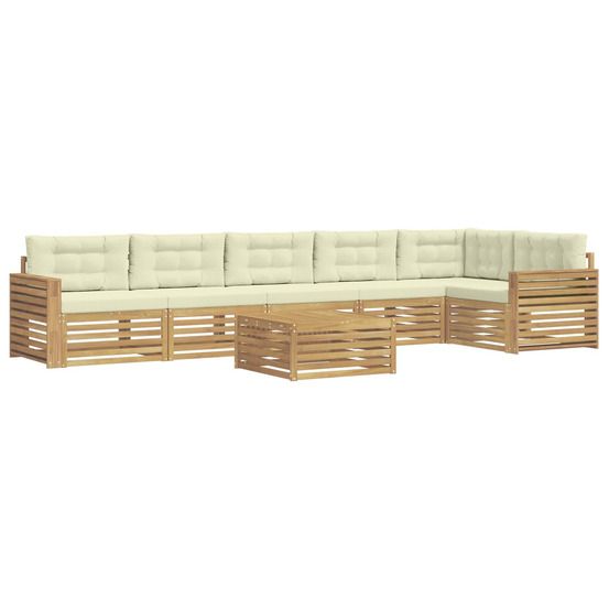 Ensemble de canapés d'extérieur 7 pc blanc et crème polyester