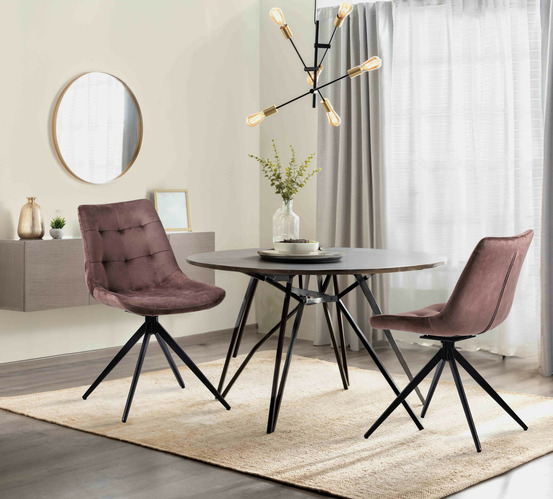 Chaise de salle à manger en velours merna