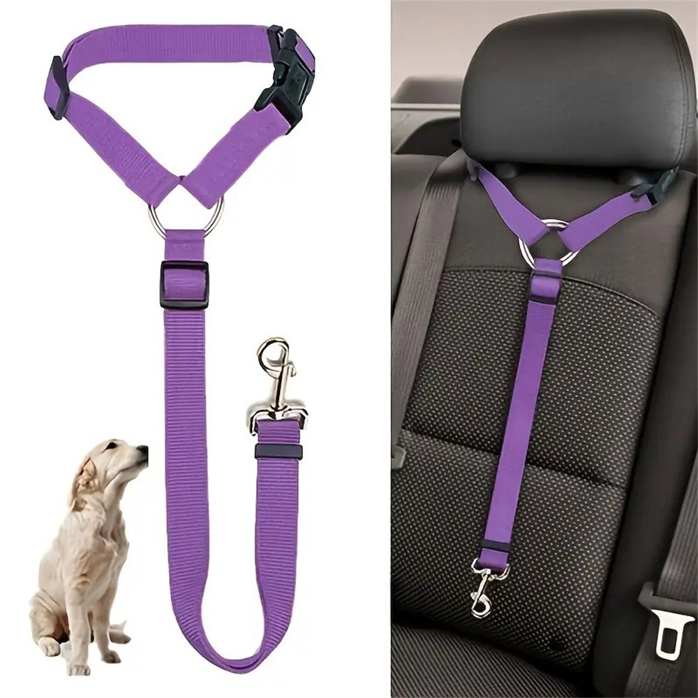 Ceinture de sécurité de voiture de luxe pour chien - longueur ajustable