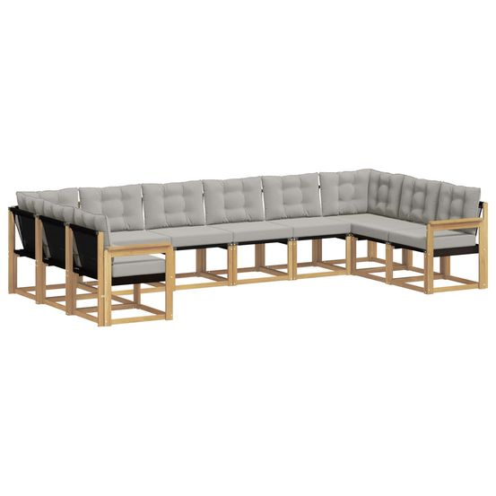 Ensemble de canapés d'extérieur 10 pc blanc et gris clair