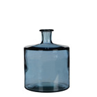 Mica decorations - vase bouteille en verre recyclé bleu h26