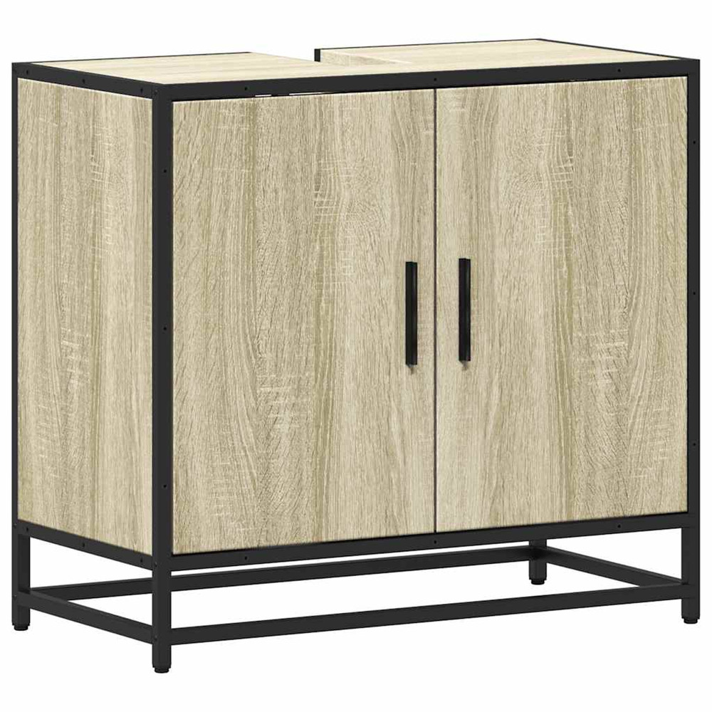 Meuble de salle de bain avec lavabo chêne sonoma 65 x 33 x 60 cm bois d'ingénierie