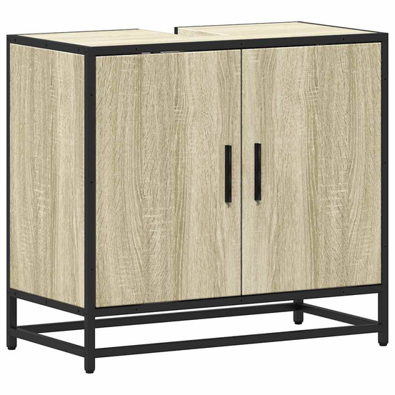 Meuble de salle de bain avec lavabo chêne sonoma 65 x 33 x 60 cm bois d'ingénierie