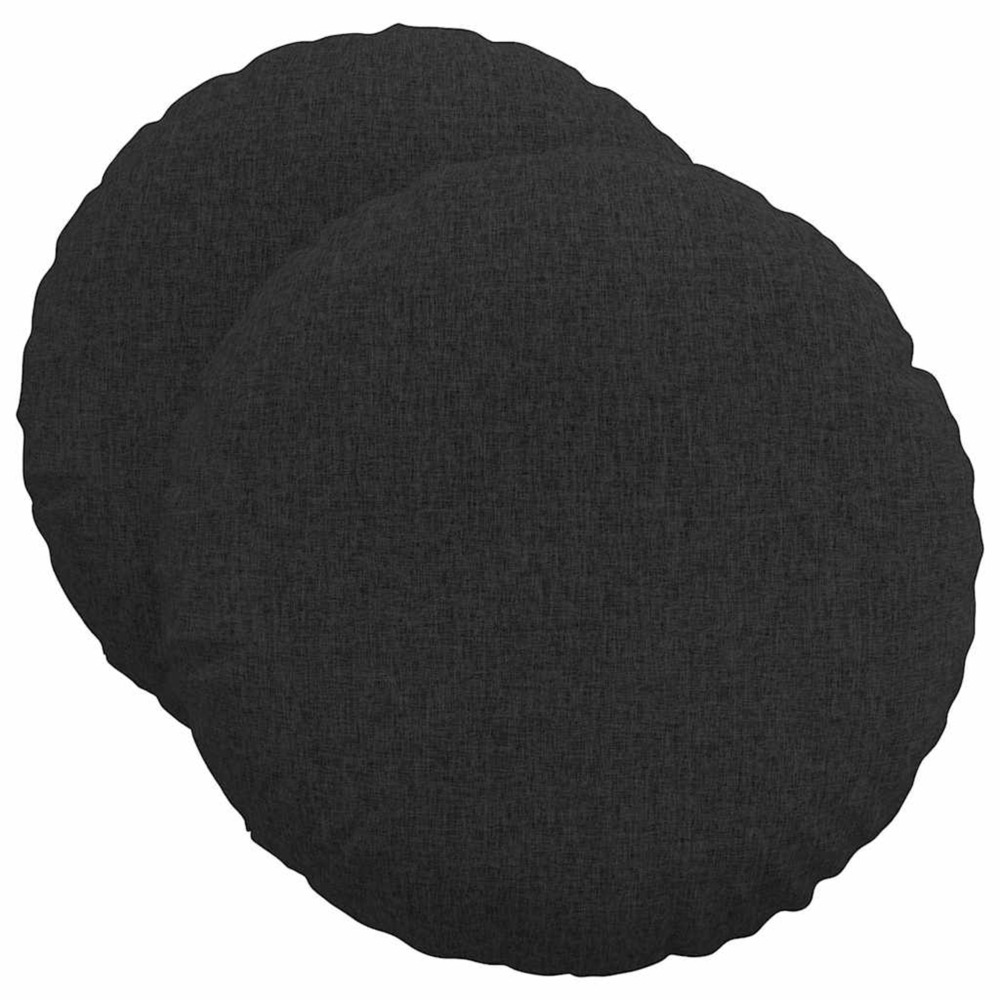 Coussins de siège 2 pcs noir ø50 x 19 cm tissu