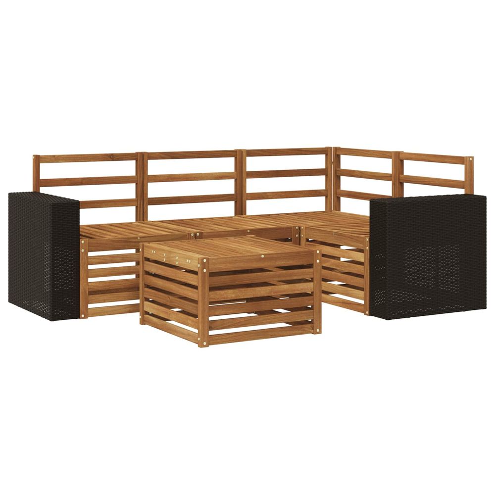 Ensemble de canapés d'extérieur 5 pc naturel polyester
