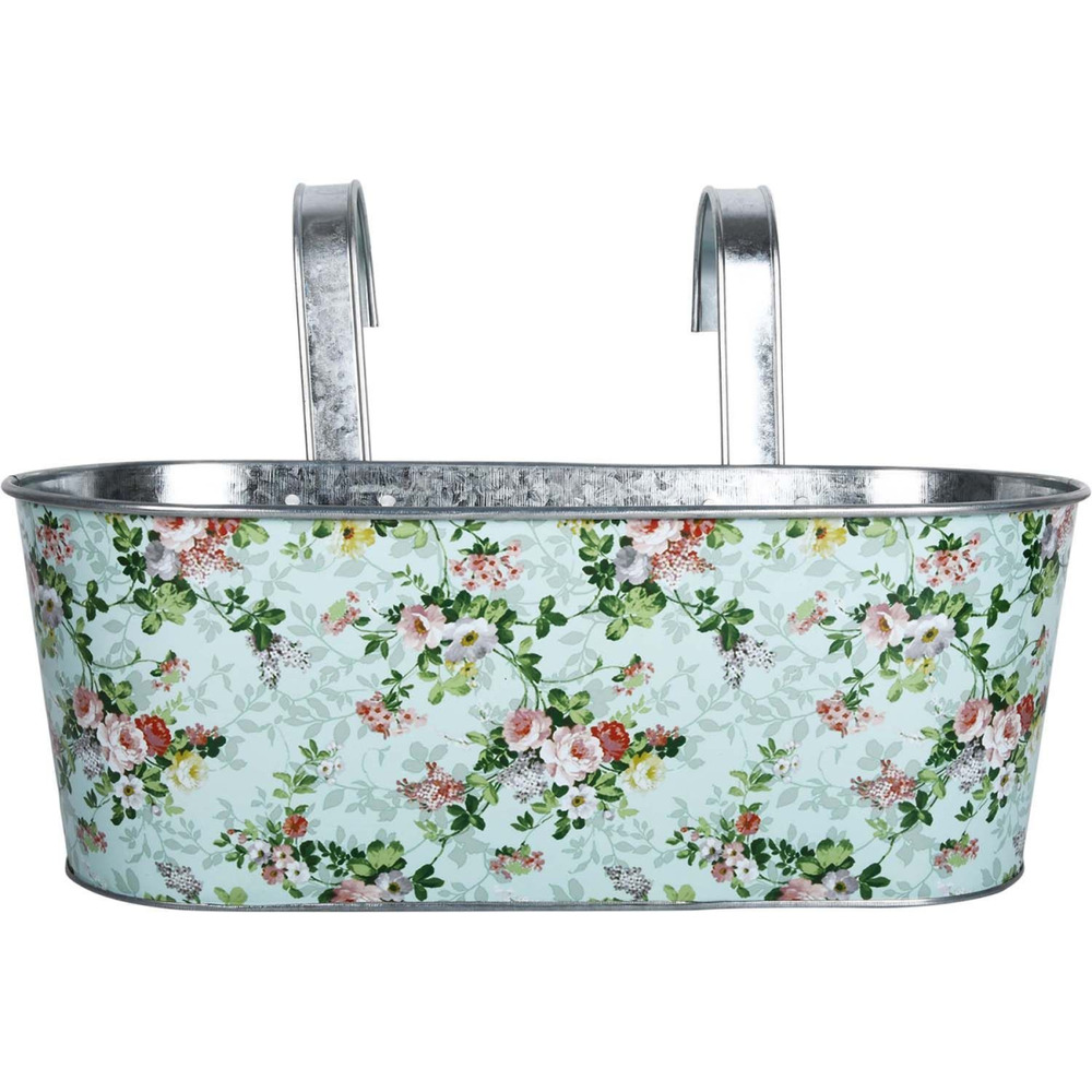 Jardinière de balcon avec crochets roses