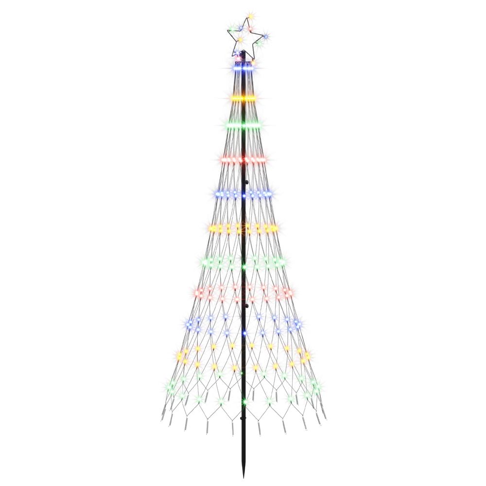 Arbre de noël led 180 cm 230 led multicolore fer noir