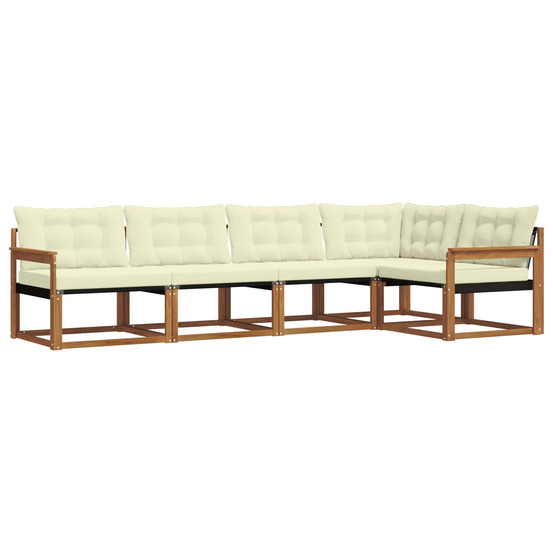 Ensemble de canapés d'extérieur 5 pcs naturel et crème