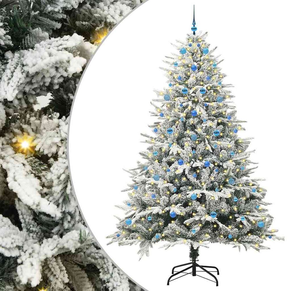Arbre de noël artificiel pré-éclairé avec ensemble de boules