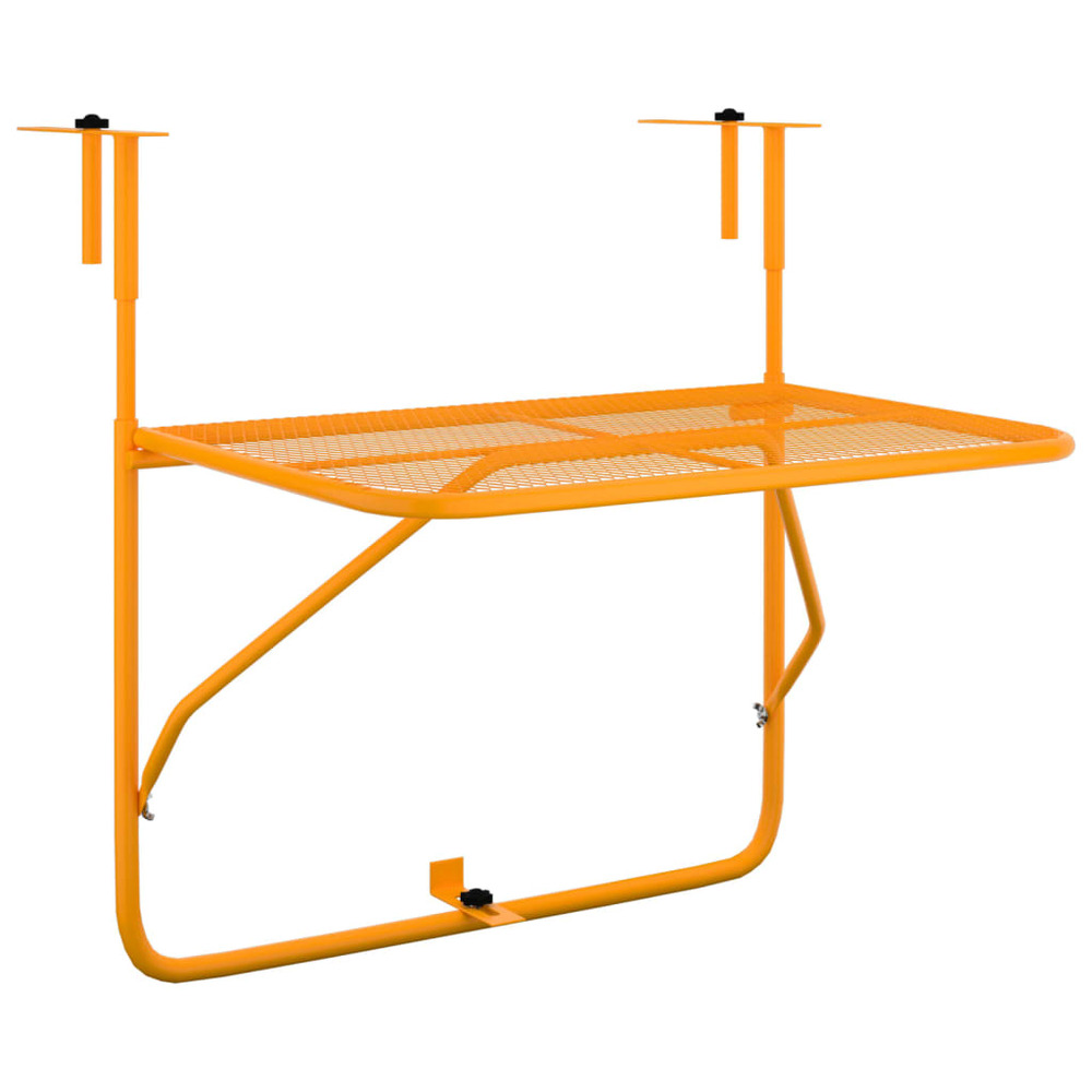 Table de balcon jaune 60x40 cm acier
