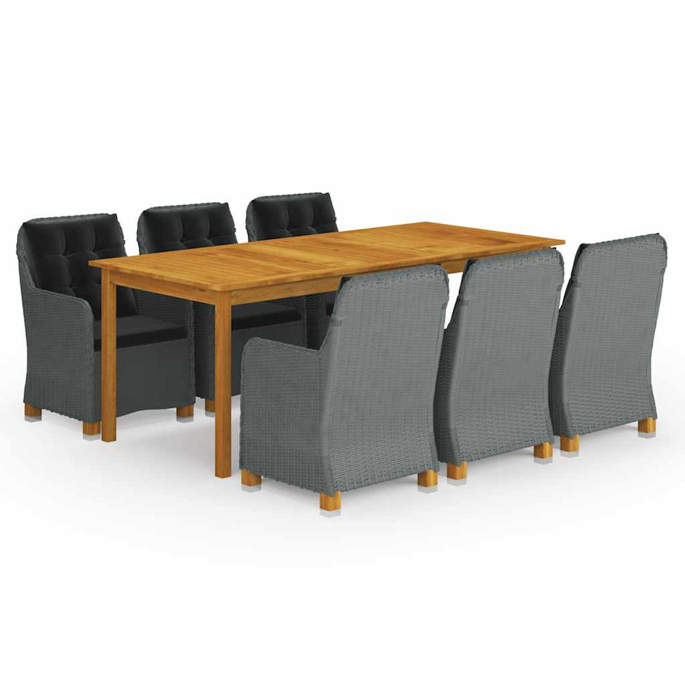 Ensemble à manger de jardin 9 pcs gris clair