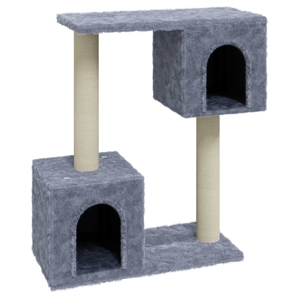 Arbre à chat meuble tour grimper jouet grattage grattoir escalade plateforme avec griffoirs en sisal clair 60 cm gris 02_0022