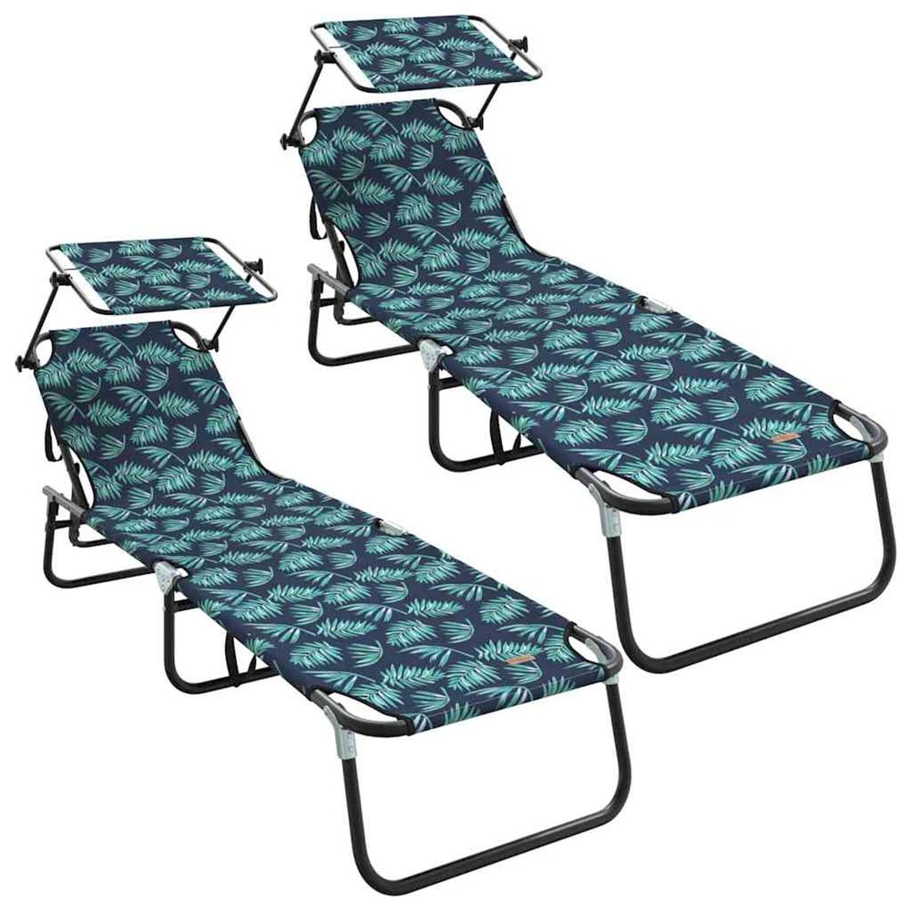 Chaise longue pliante 2 pc oxford multicolore bain de soleil