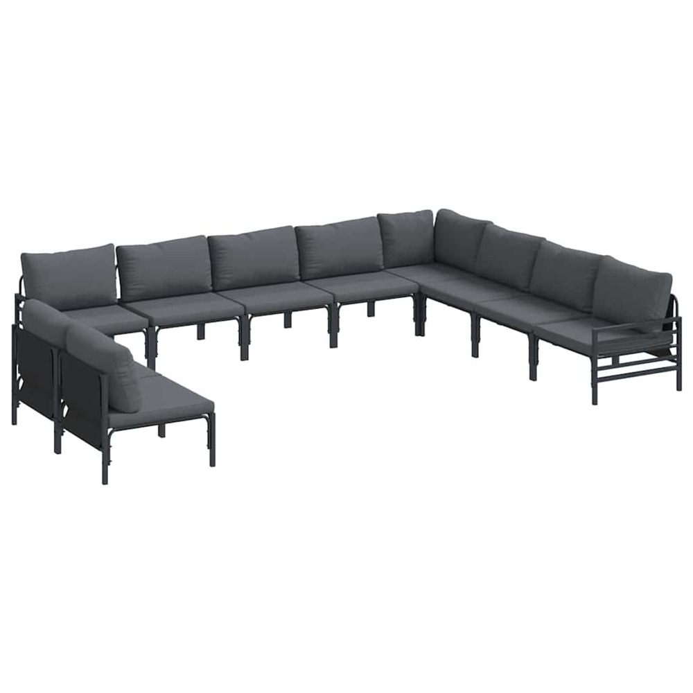 Ensemble de canapé de jardin anthracite acier