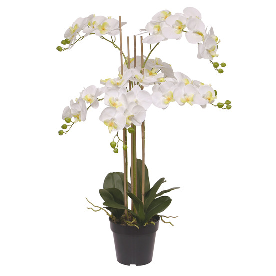 Orchidée phalaenopsis plante artificielle 95cm blanche