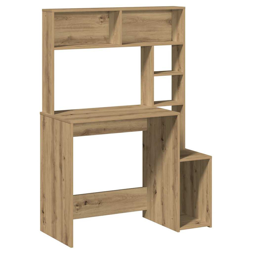 Bureau avec étagères chêne artisanal bois d'ingénierie