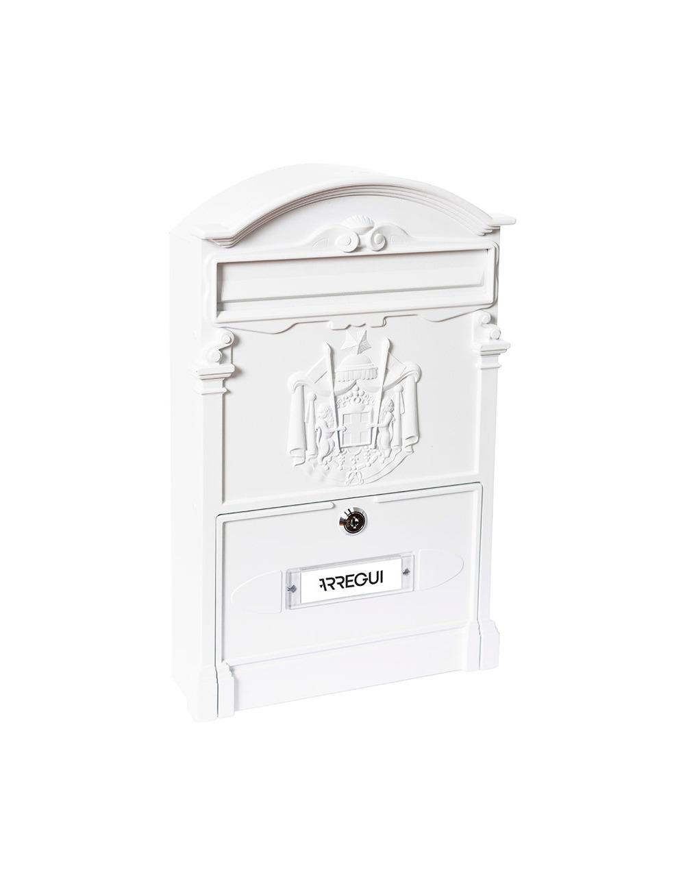 Boîte aux lettres individuelle extérieure moyenne, residencia, aluminium, blanc, 26 x 9 x 42 cm