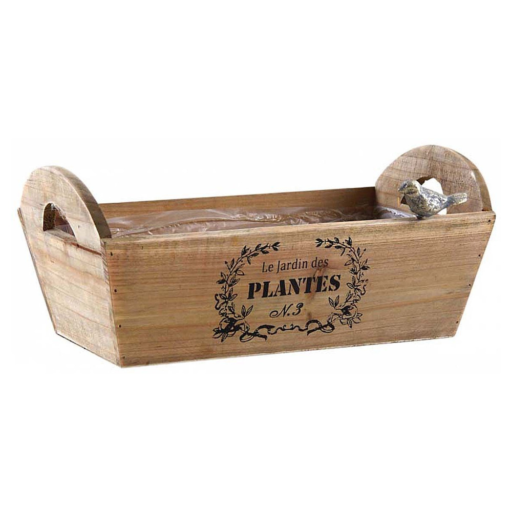 Corbeille rectangulaire en bois teinté le jardin des plantes