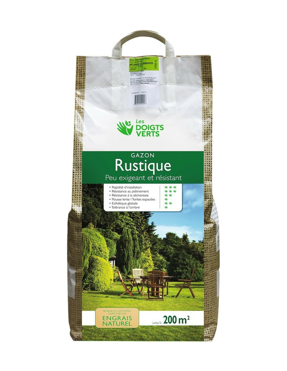 Gazon rustique enrichi 5 kg (environ 170m2) - les doigts verts