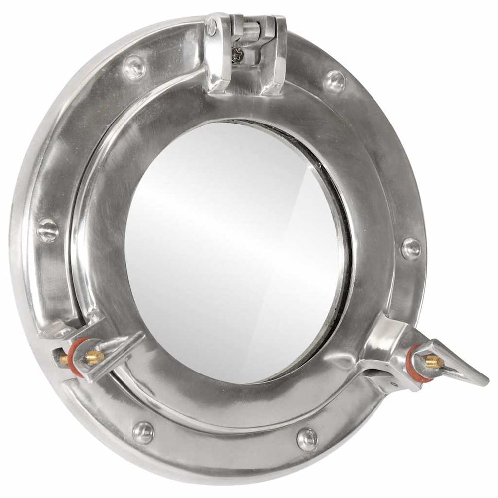 Miroir en forme de hublot mural ø23 cm aluminium et verre