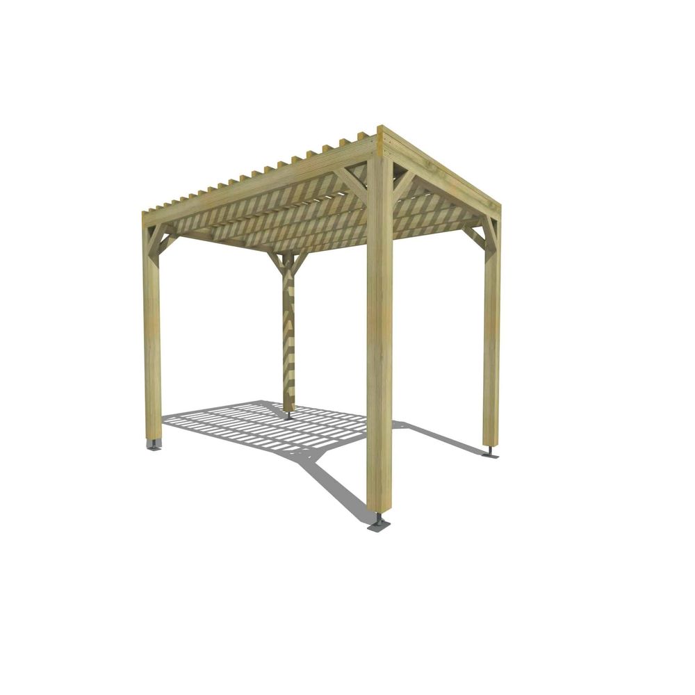 Pergola bois • 2m x 3m • indépendante • sens profondeur • lattage bois • livraison comprise
