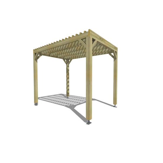 Pergola bois • 2m x 3m • indépendante • sens profondeur • lattage bois • livraison comprise