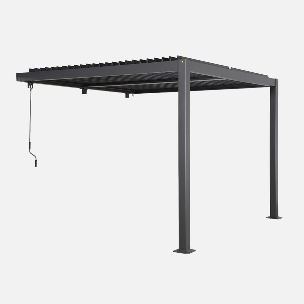 Pergola bioclimatique aluminium adossée lames orientables 3x3m palace