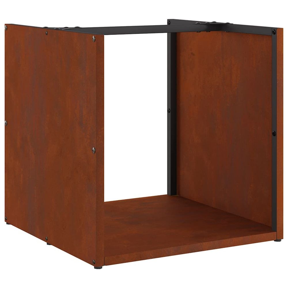 Étagère à bois 40x40x40 cm acier résistant aux intempéries