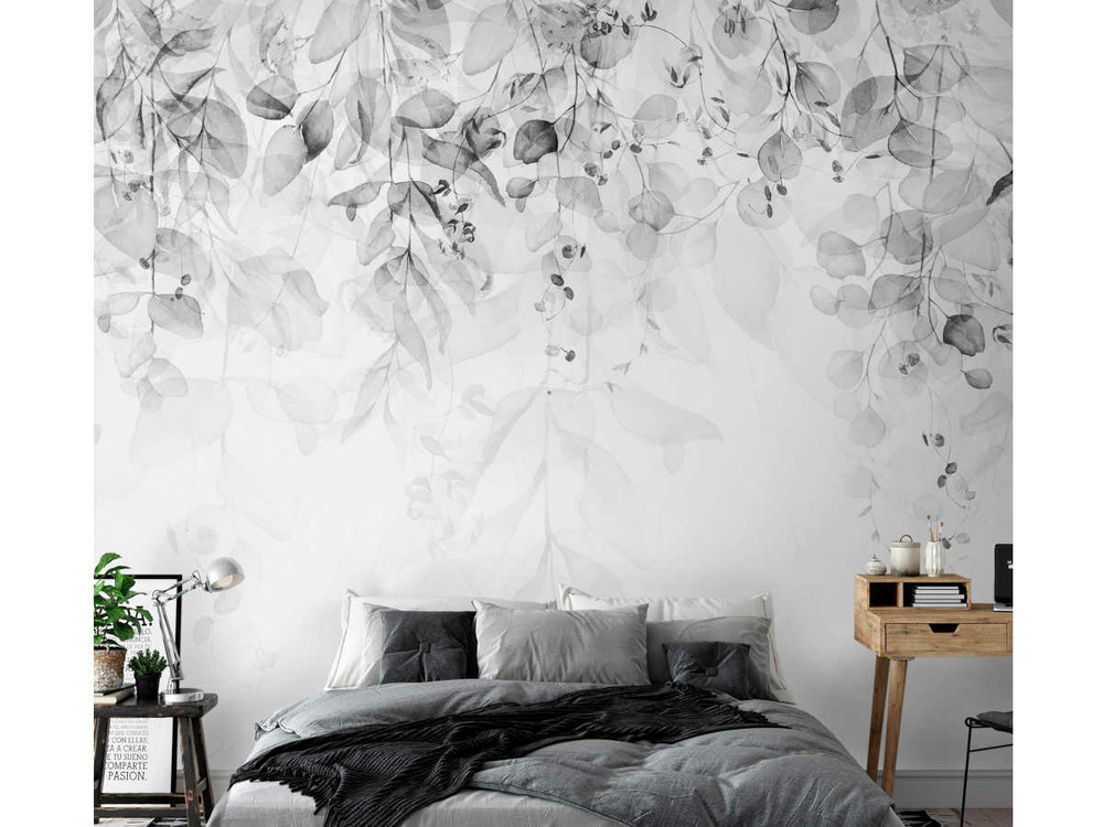 Papier peint premium - gentle touch of nature gris 400 x 280 cm - artgeist