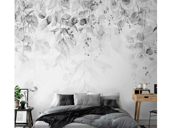 Papier peint premium - gentle touch of nature gris 400 x 280 cm - artgeist