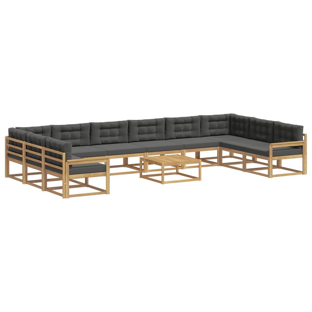 Ensemble de canapés d'extérieur 11 pc blanc et anthracite