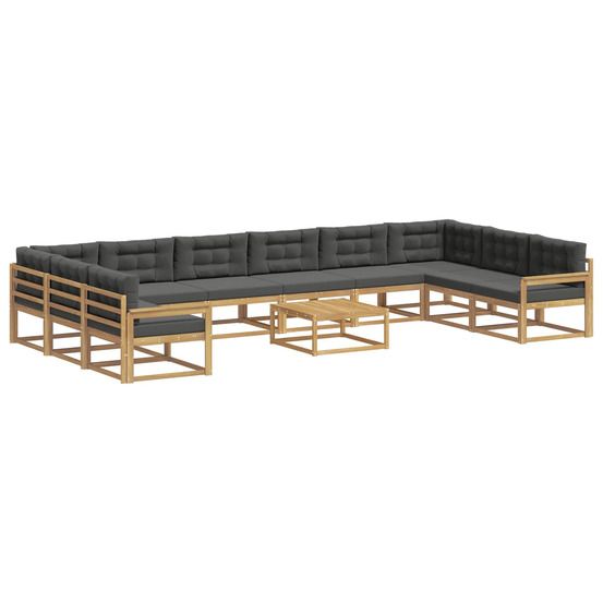 Ensemble de canapés d'extérieur 11 pc blanc et anthracite