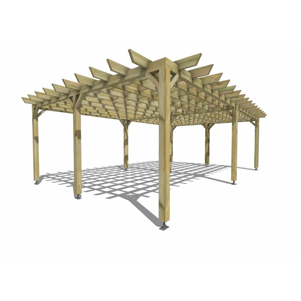 Pergola bois • 8m x 5m • indépendante • style retro • livraison comprise