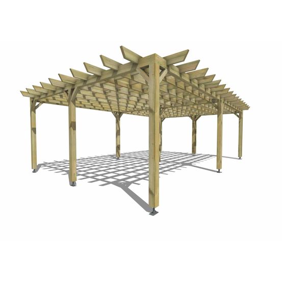 Pergola bois • 8m x 5m • indépendante • style retro • livraison comprise