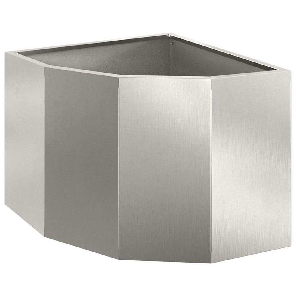 Jardinière d'extérieur d'angle argenté 45 x 45 x 35 cm acier inoxydable