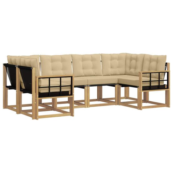 Ensemble de canapés d'extérieur 6 pc blanc et beige