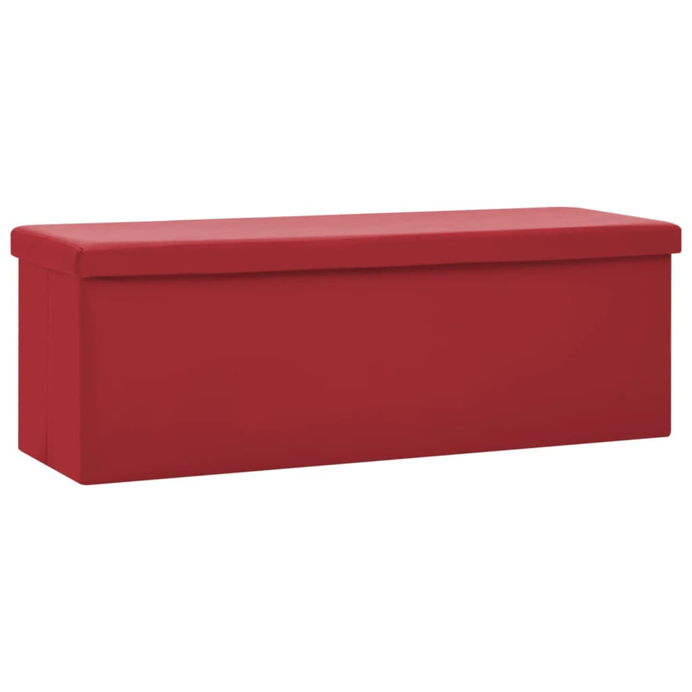 Banc de rangement pliable rouge bordeaux pvc