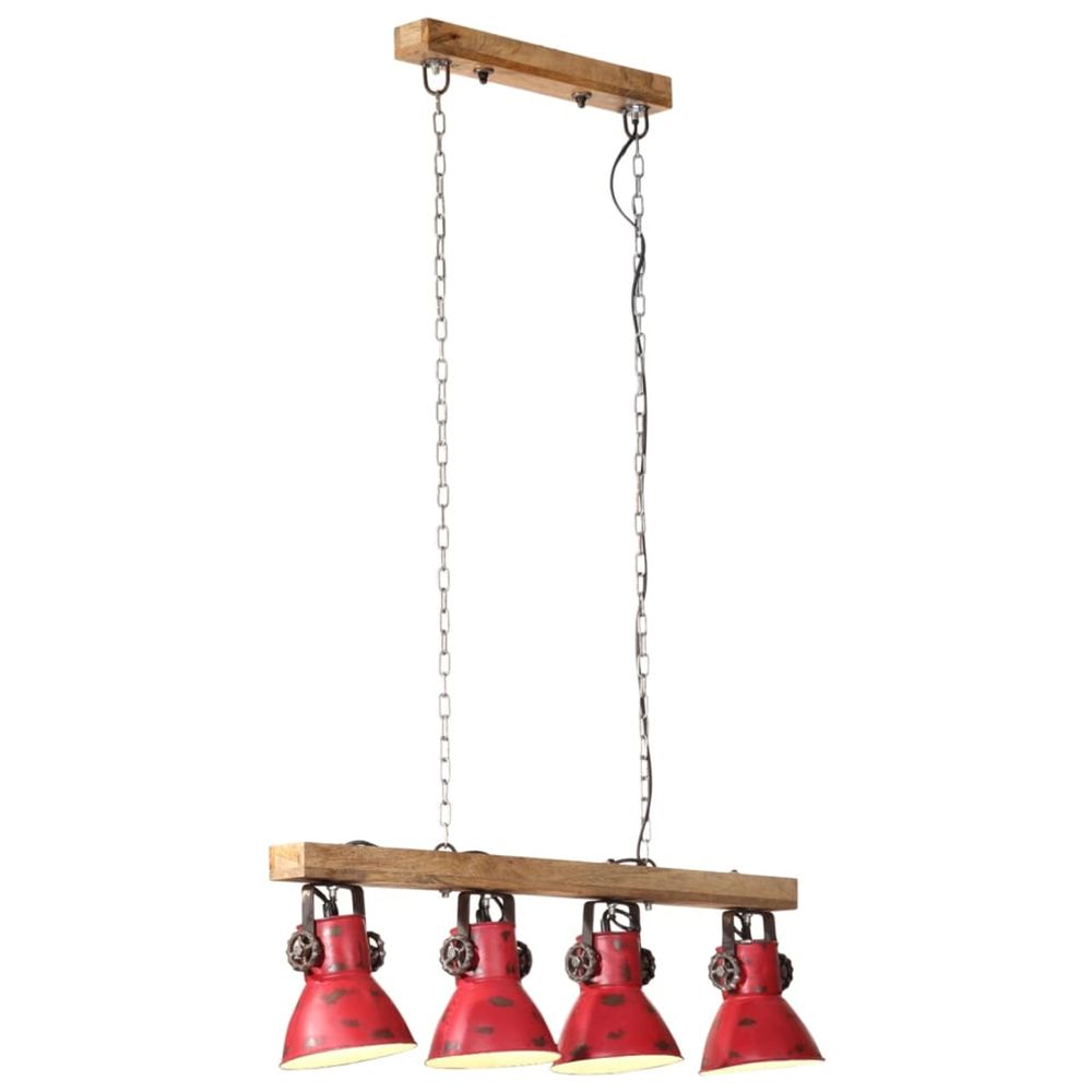 Plafonnier 25 w rouge délavé 90x24x111 cm e27
