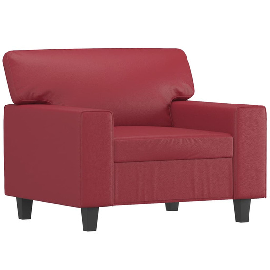 Fauteuil rouge bordeaux 60 cm similicuir