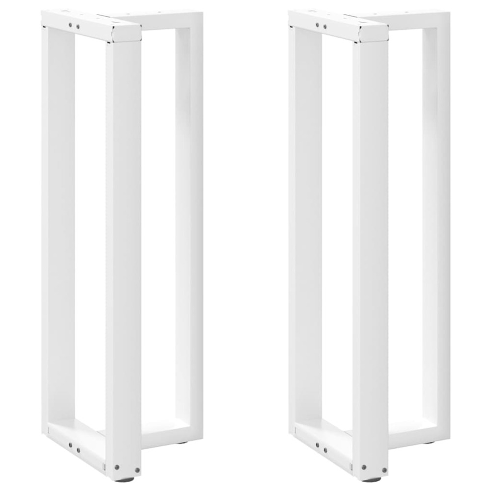 Pieds de table de bar en t, 2 pièces, blanc, 50 x 35 x (110-111) cm, acier