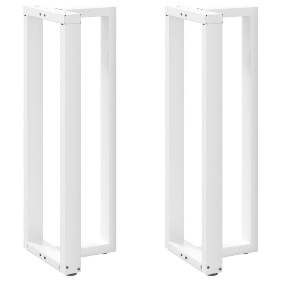 Pieds de table de bar en t, 2 pièces, blanc, 50 x 35 x (110-111) cm, acier