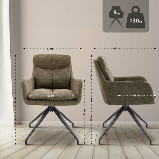 Chaise de salle à manger tissu somers