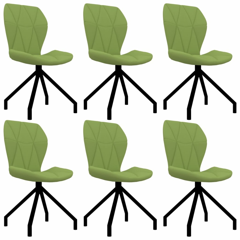 Chaises de salle à manger 6 pcs vert similicuir