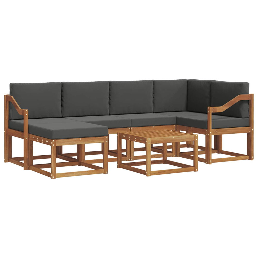 Ensemble de canapés d'extérieur 7 pcs naturel et anthracite