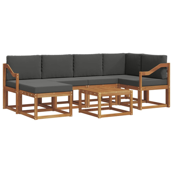 Ensemble de canapés d'extérieur 7 pcs naturel et anthracite